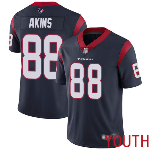 Houston Texans Limited Navy Blue Youth Jordan Akins Home Jersey NFL Football 88 Vapor Untouchable